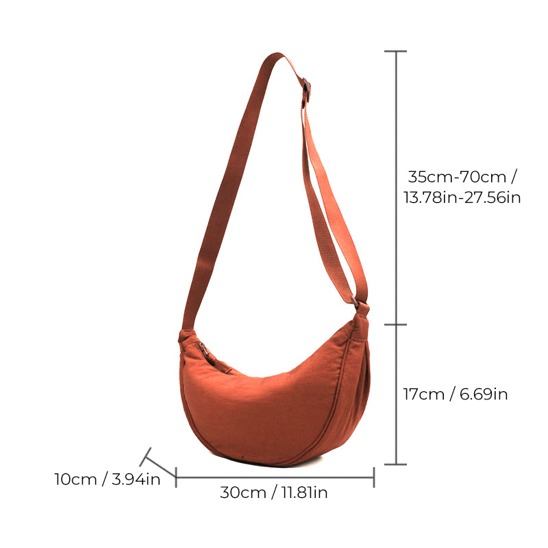 Adjustable Strap Half-Moon Shaped Shoulder Bag