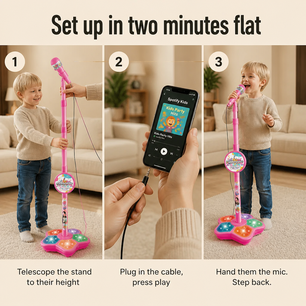 HarmonyVibe™ — Swap the Hairbrush Mic for a True Performer’s Stand | Pink, Blue, Black