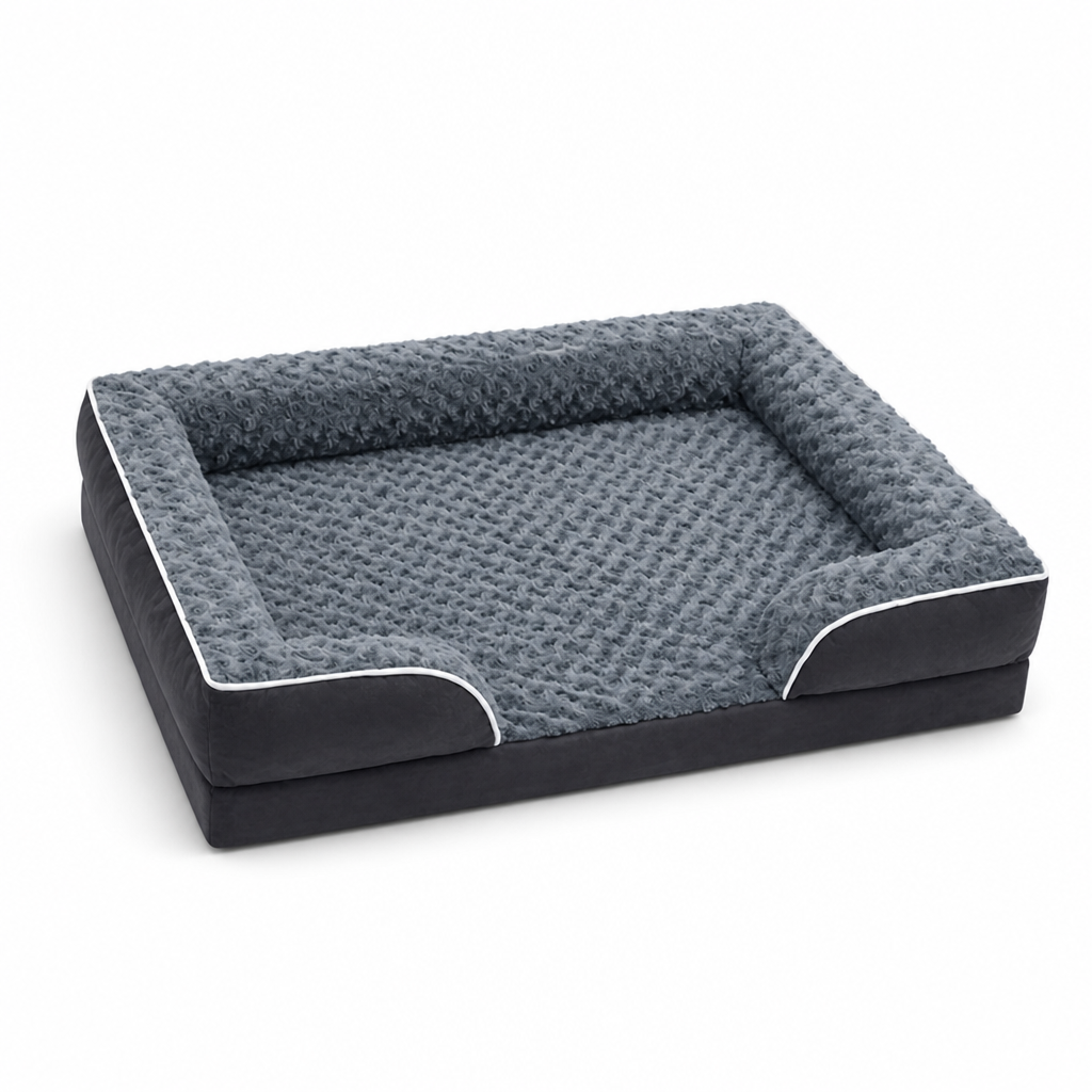 Egg Foam & Non-Slip Pet Bed (Removable Cover)