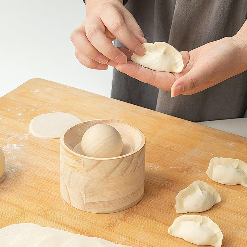 Dumpling Maker | Wooden Dough Press | Stick-Resistant Surface | DumpliForm