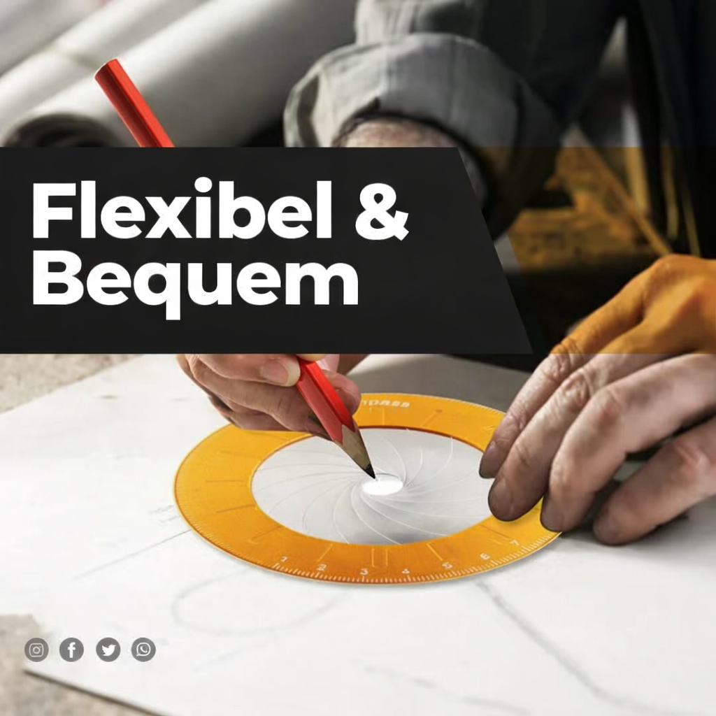 Drawing | Bendable Compass & Round Ruler | Precise Circles up to 12.5 cm | PrecisionPro