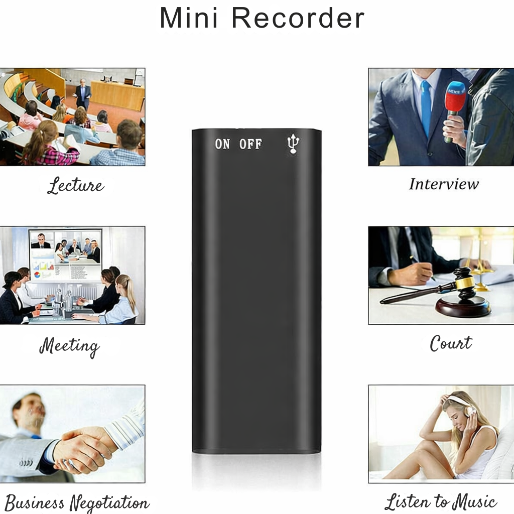 Dictation Device | Portable Audio Recorder | One-Button Recording | MicroSpy
