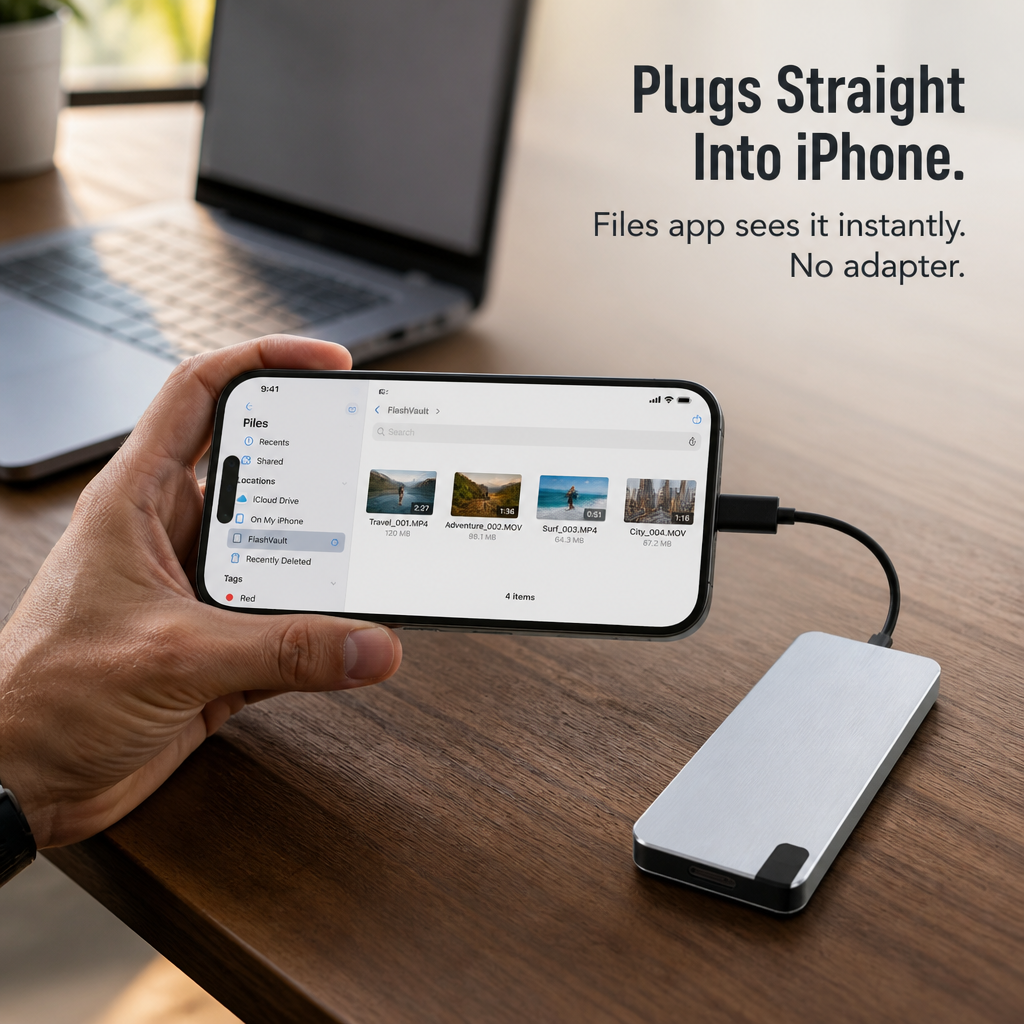 FlashVault™ — Liberate Your Phone From "Storage Nearly Full" Permanently | Plug-and-Play 500GB