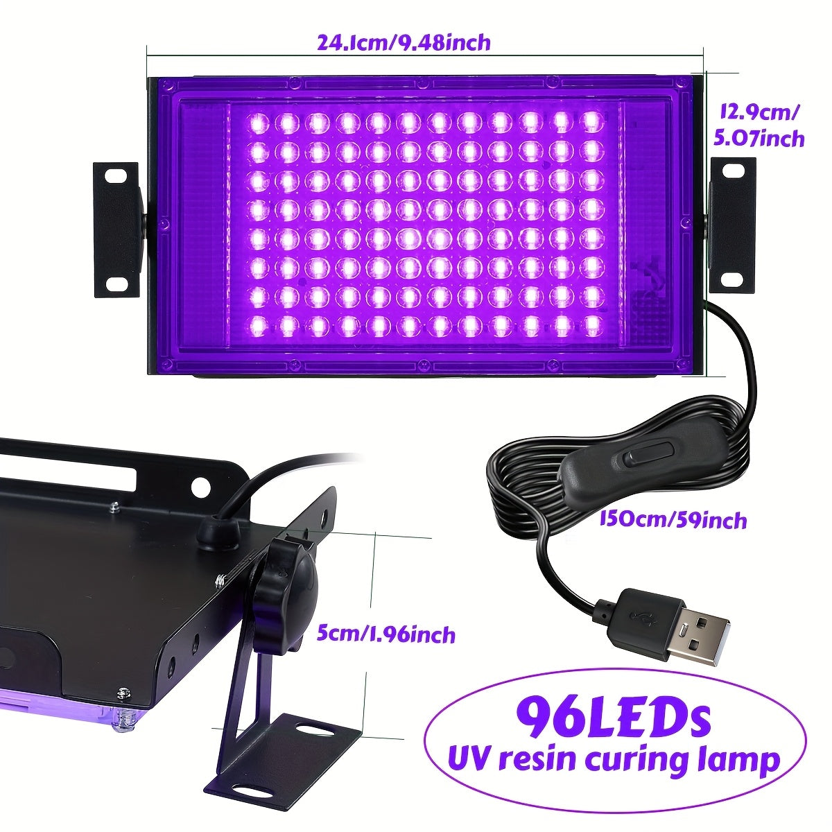 UV Light Curing Lamp with 96/144 LEDs for Resin
