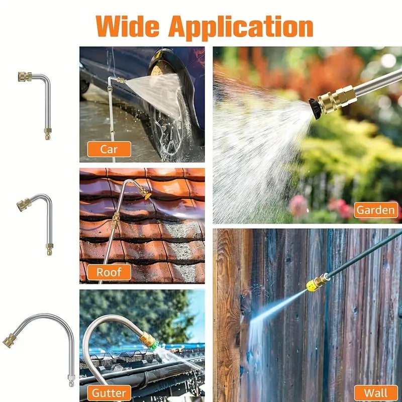 Extendable High-Pressure Washer Wand Kit – Cleaning Lance for Gutters, Roofs & Walls with Nozzles