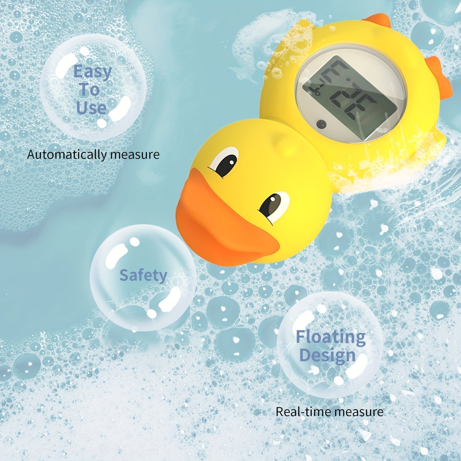 Waterproof Duck-Shaped Digital Bath Thermometer with LCD Screen