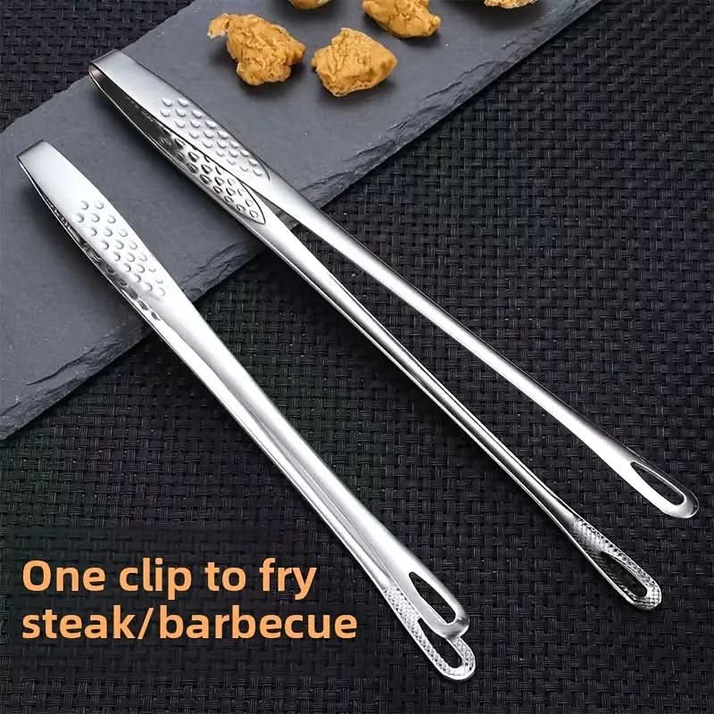 Stainless Steel Grilling Tongs for Barbecue and Camping