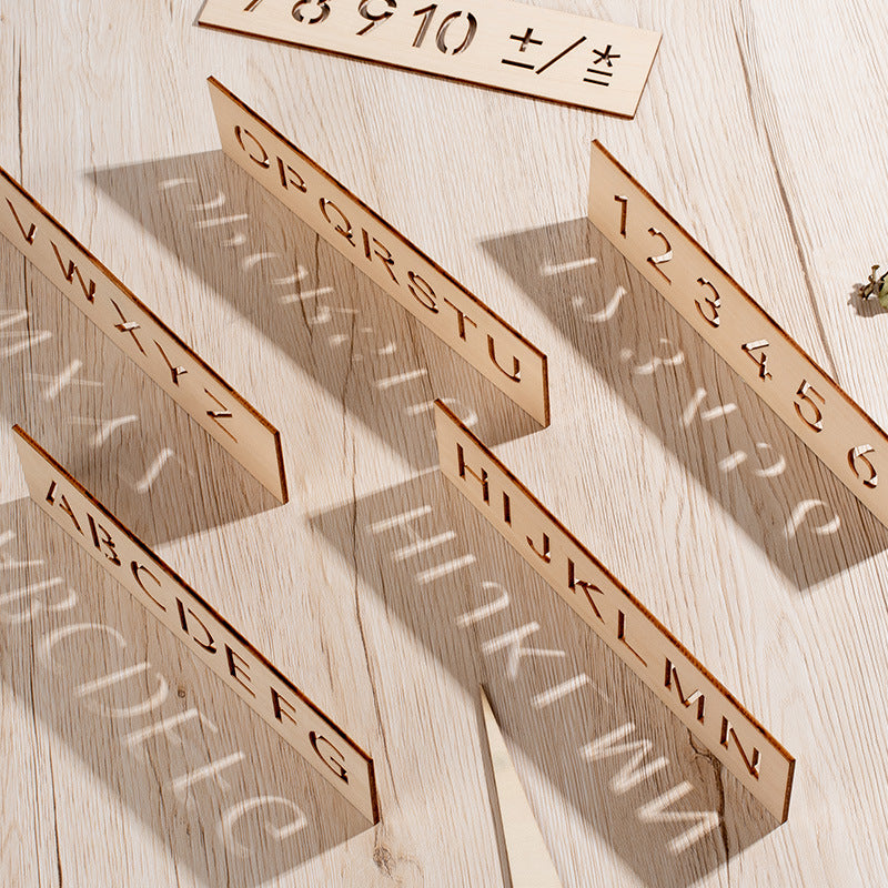 Wooden Learning Templates for Letters and Numbers