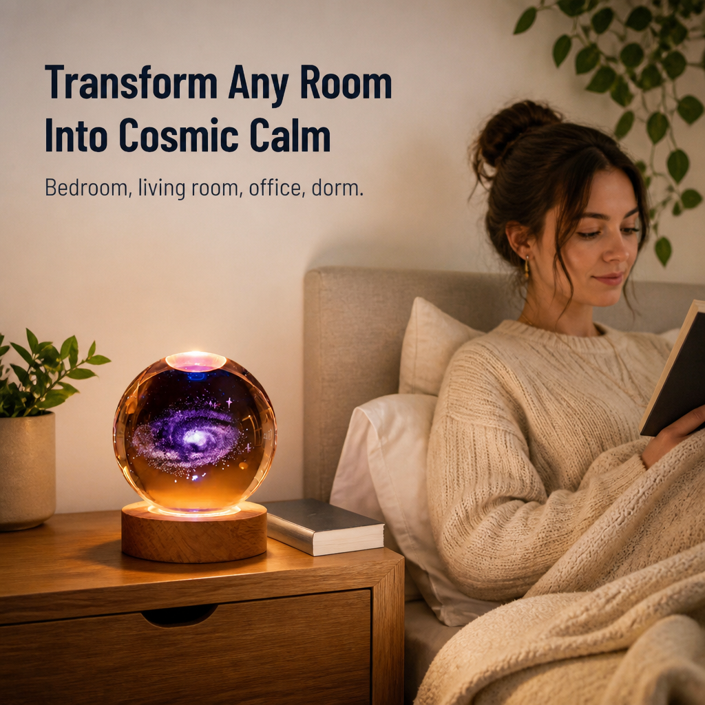 StellarSphere™ — Turn Any Nightstand into a Warm, Glowing Pocket Galaxy