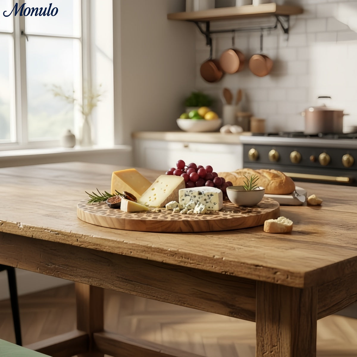 Scandinavian Style Wooden Serving Board Set - Round & Square Sapele