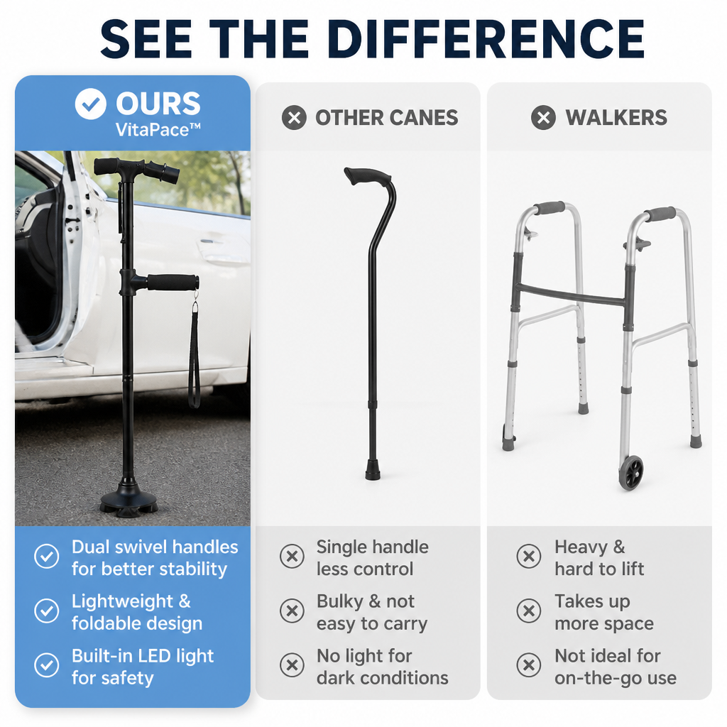 VitaPace™ — Walk Steady, Stand Safely & Light Up Every Step After Dark