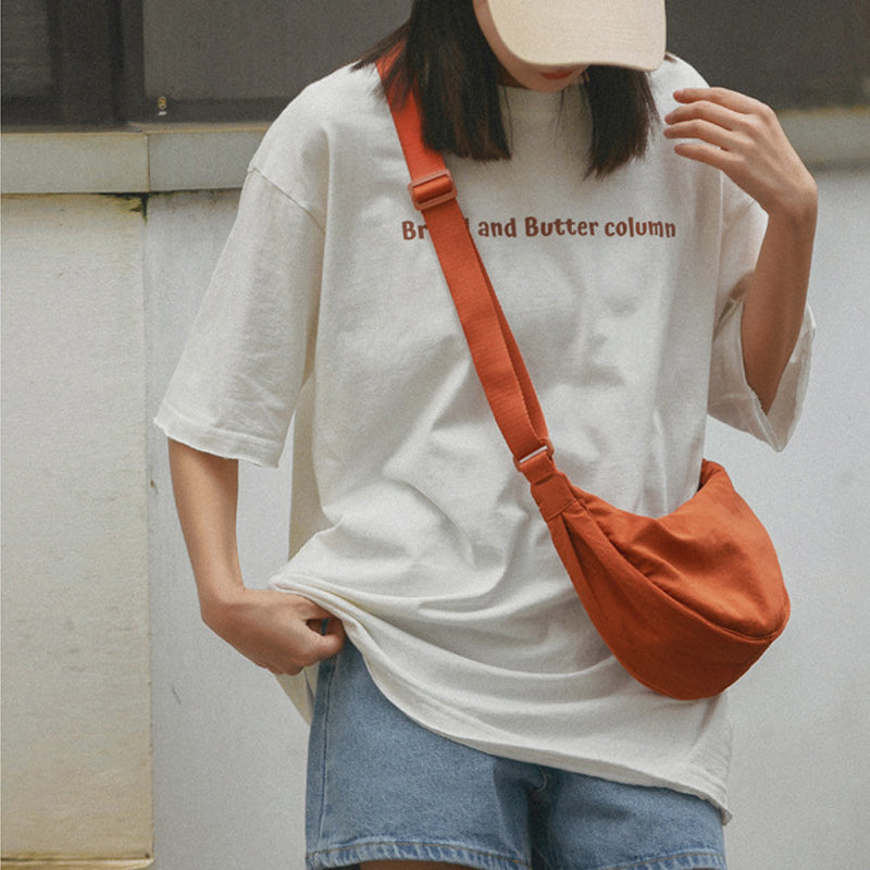 Adjustable Strap Half-Moon Shaped Shoulder Bag