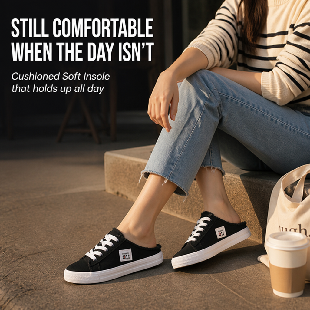 VivaStride™ Denim Mule Sneakers — Step Light, Look Fierce, Feel Unstoppable All Day