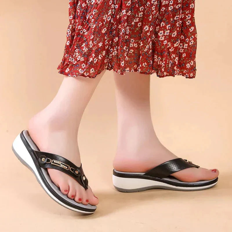 Women's Sandals with Orthopedic Sole and Toe Separator Design