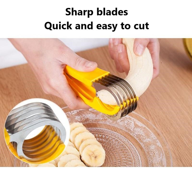 Ergonomic Handheld Slicer for Bananas with Stainless Steel Blades