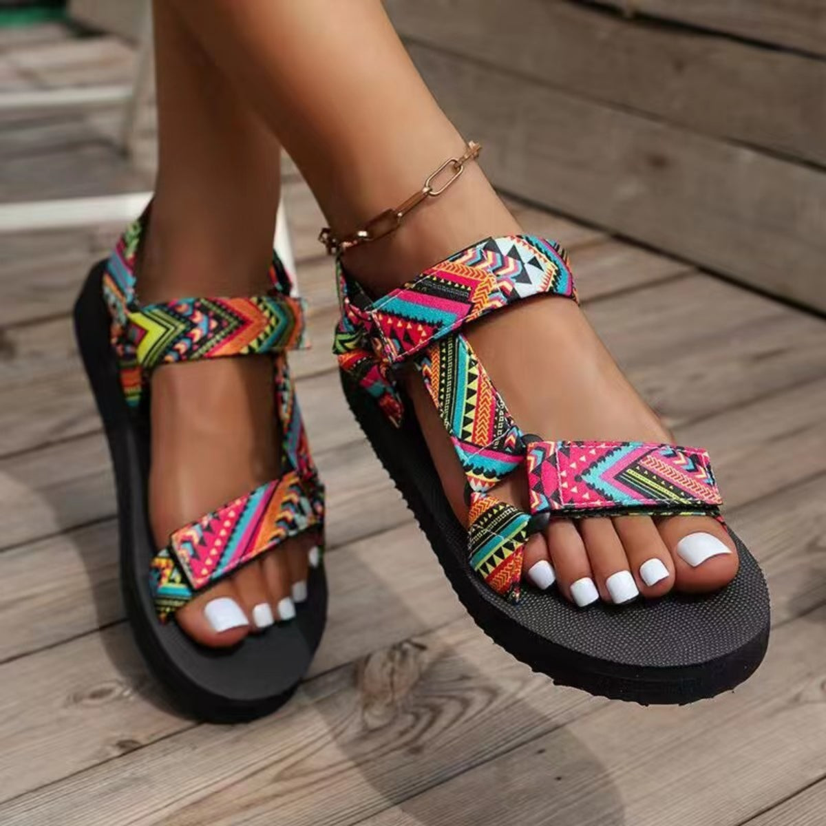 Ethnic Patterned Sandals for Women
