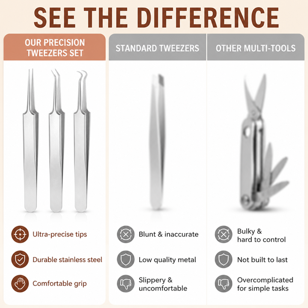 VeraLux™ Precision Tweezers Set — Master Every Detail for Bold, Flawless Beauty
