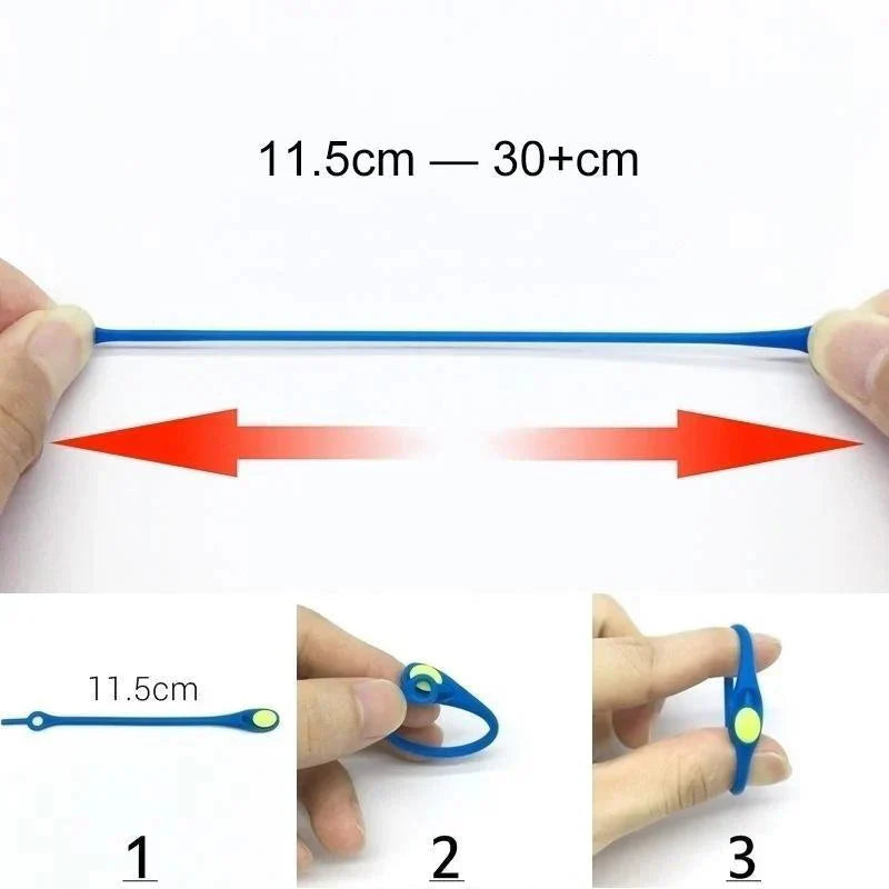 Set of 12 No-Tie Silicone Elastic Shoelaces
