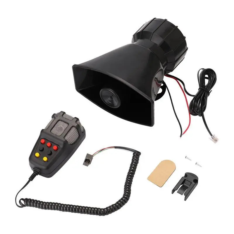 12V Car Alert System with Microphone and 7 Sound Tones, 135dB
