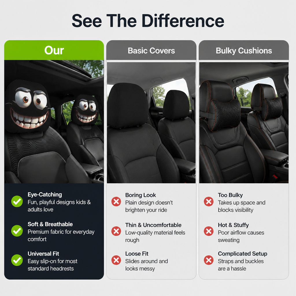 LumaPop™ Cartoon Headrest Covers — Turn Every Drive Into a Joyful, Smile-Packed Adventure