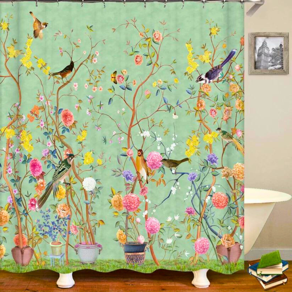 Waterproof Shower Curtain in Rustic Country Design - Polyester Fabric