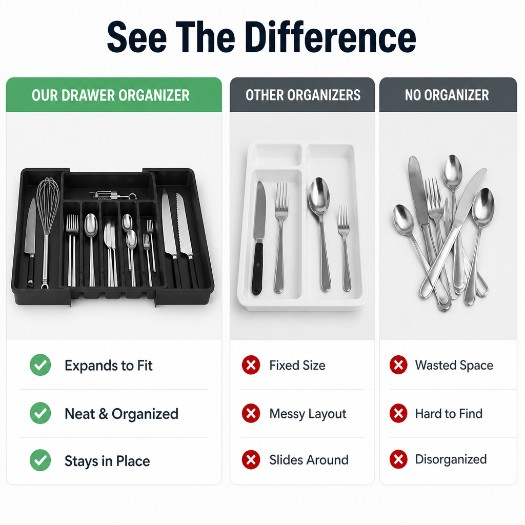 FlexiSort™ — Finally, a Drawer That Gives You Instant Calm and Perfect Order Every Time