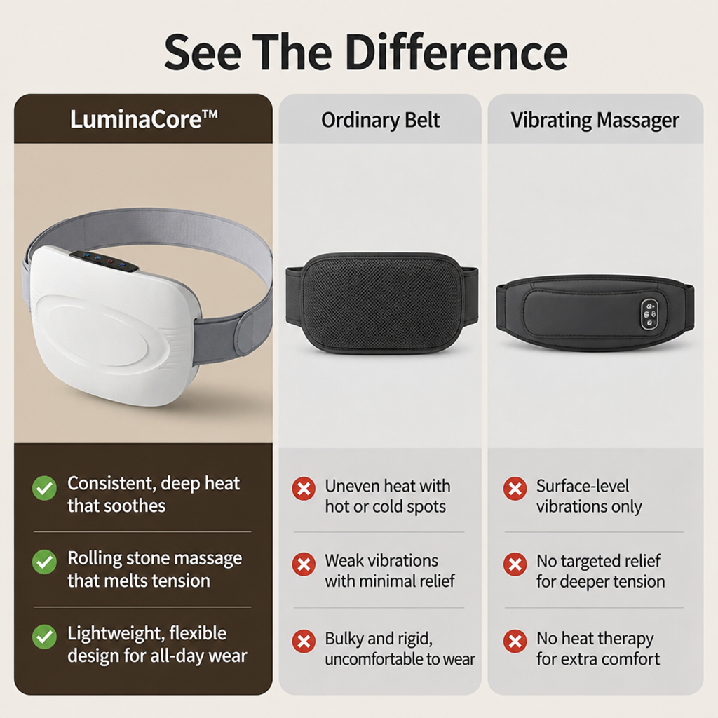 LuminaCore™ — Melt Belly Tension and Cramps With Deep Heat and Rolling Massage