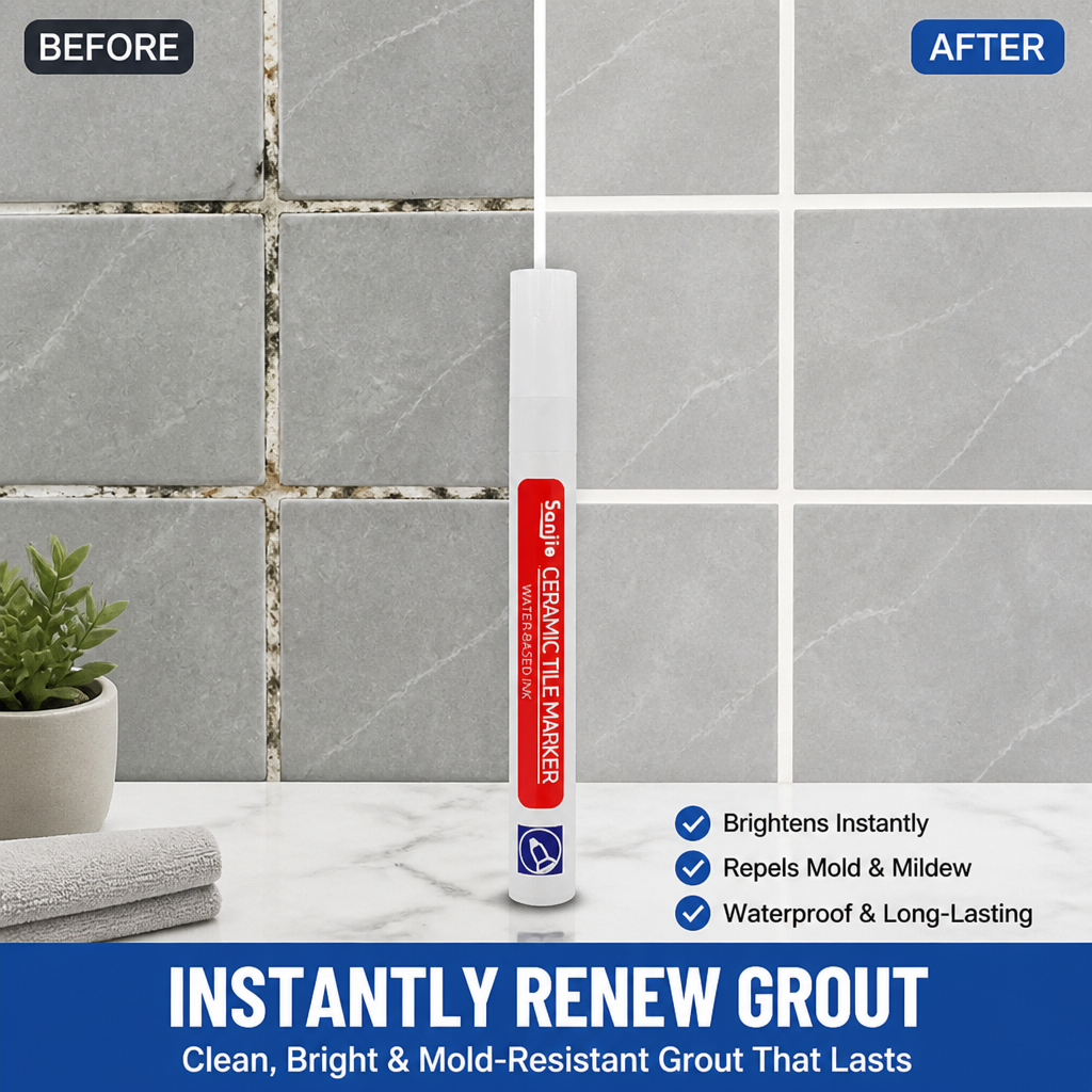 PureSeal™ Grout Renewal Pen — Instantly Revive Grout and Lock Out Mold for a Spotless, Proud Home