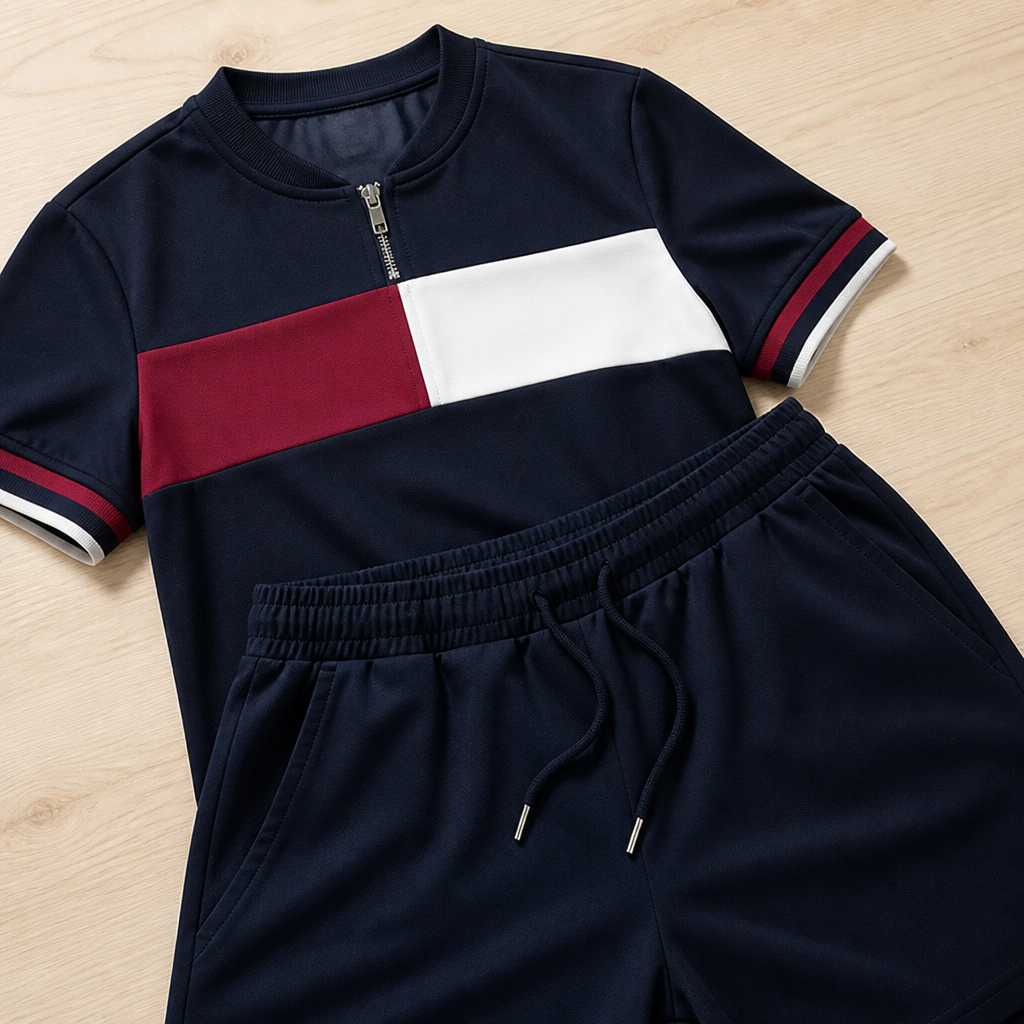 Zip-Collar Shirt & Shorts Set™ — Feel Fresh, Move Freely, Command Every Moment