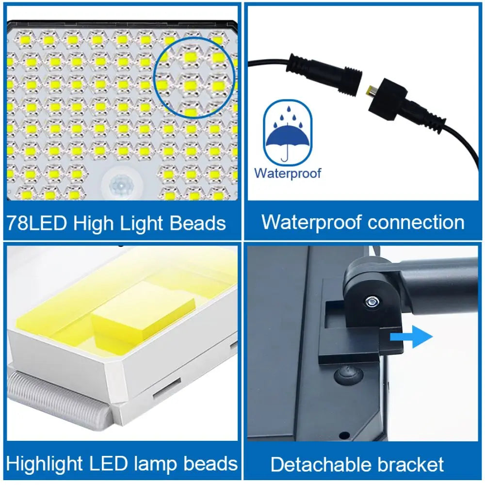 Solar Outdoor Wall Light with Motion Sensor – 106/144/280 LEDs