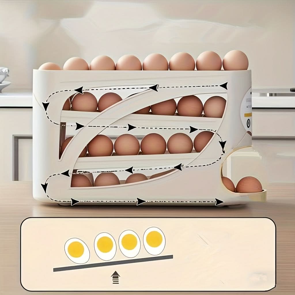 4-Tier Rolling Organizer for Egg Storage