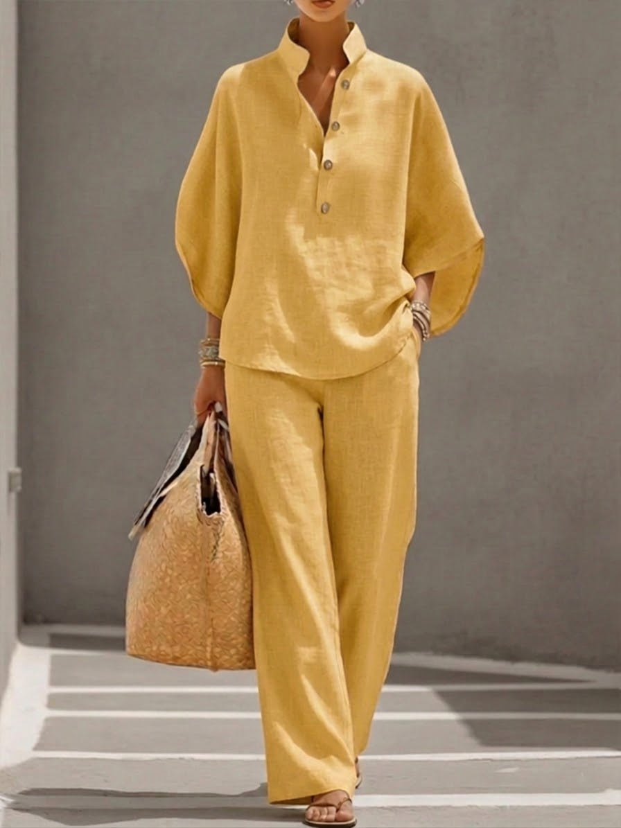 AerisLuxe™ Cotton & Linen Set — Feel Light, Look Effortlessly Radiant All Day