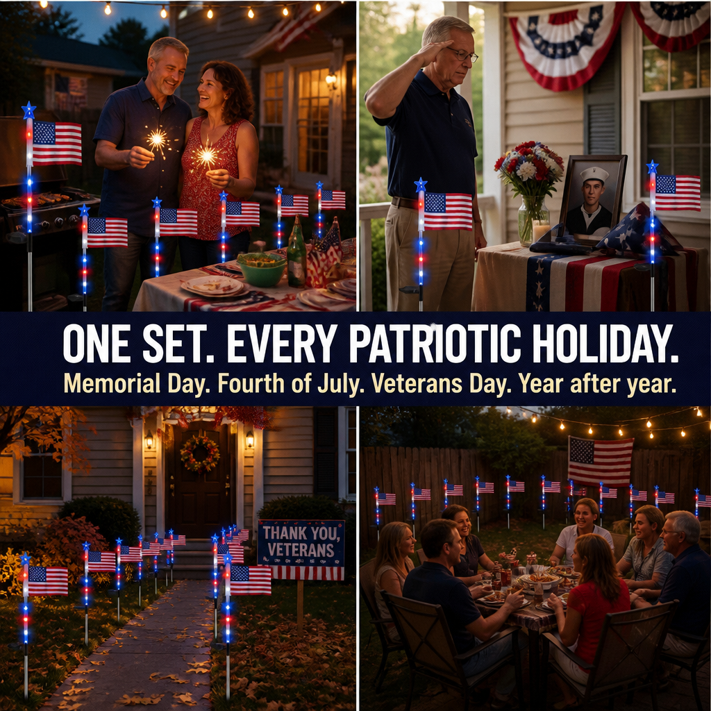 LibertyLume™ — Solar Plant Flag Lights That Shine on Every Patriotic Holiday