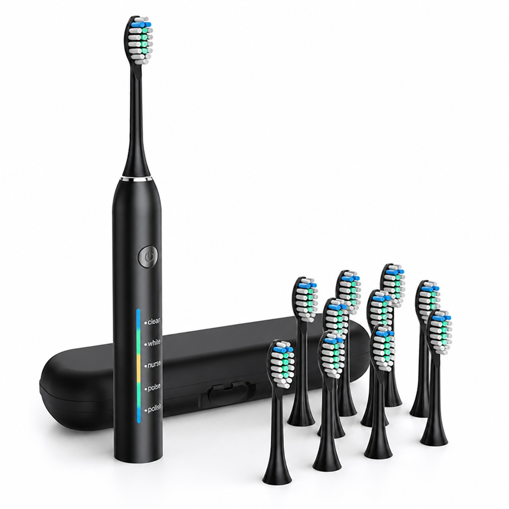 USB Rechargeable IPX7 Waterproof Electric Toothbrush (5 Modes)