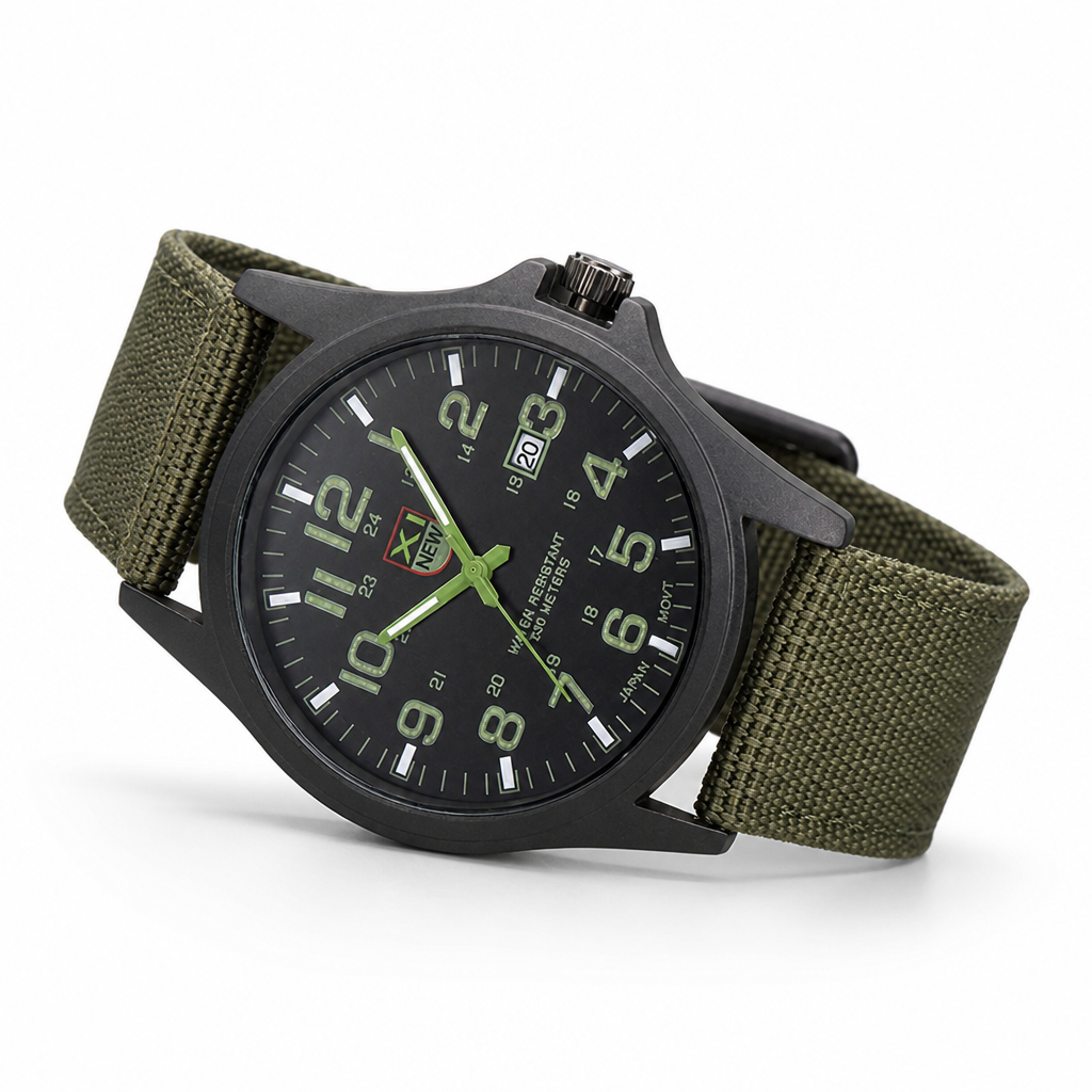 50m Water-Resistant Stainless Steel Tactical Watch (45mm)