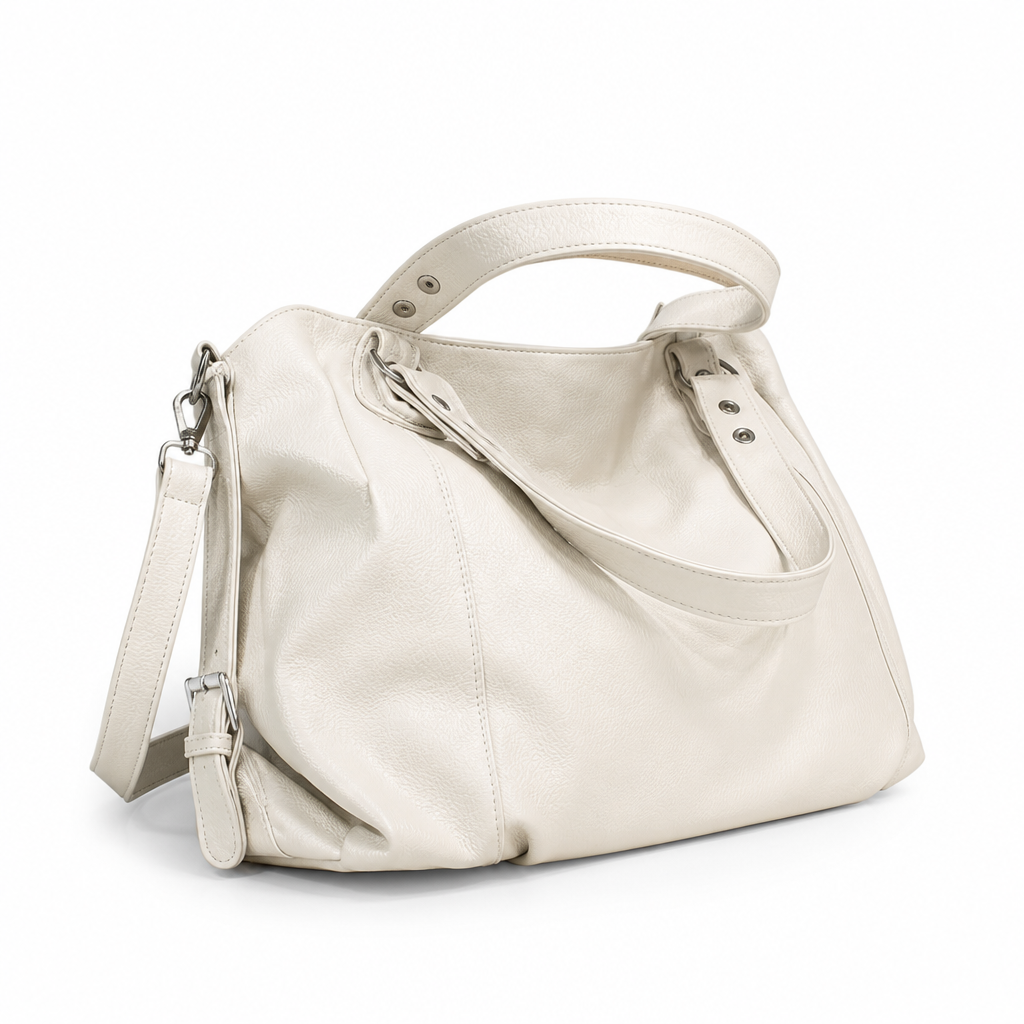 Premium Leather Zippered Women's Shoulder Bag (Removable Strap)