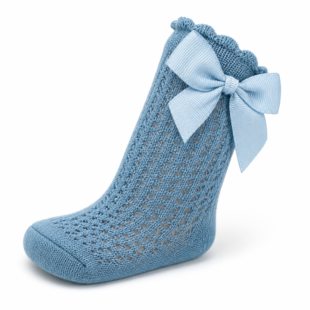 Soft Breathable Cotton Baby Socks With Large Bow