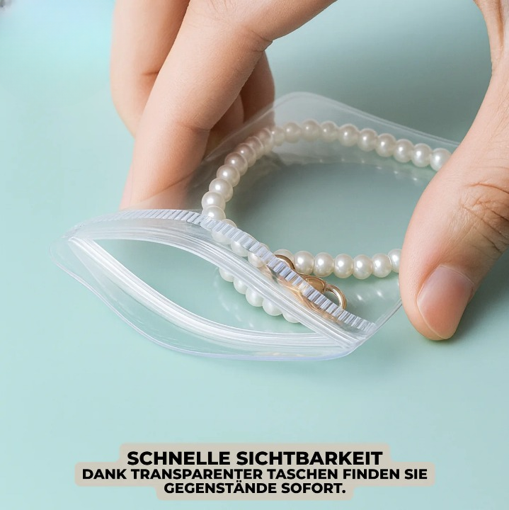 Jewelry Storage Book Featuring 30 Clear Zip Pockets