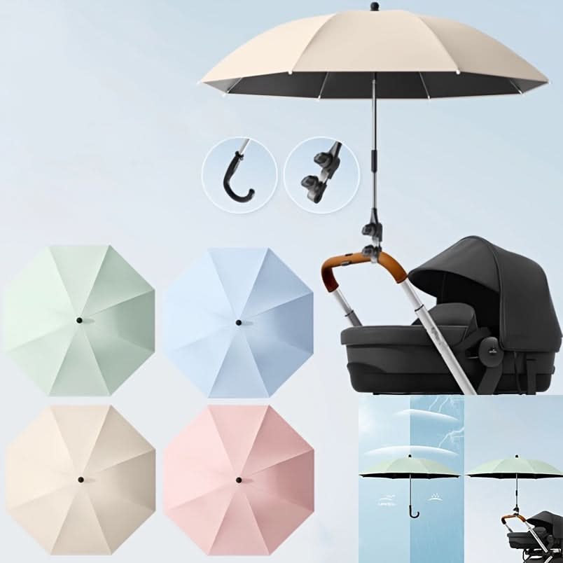 Flexible Sunshade Umbrella for Strollers and Trolleys with Adjustable Arm