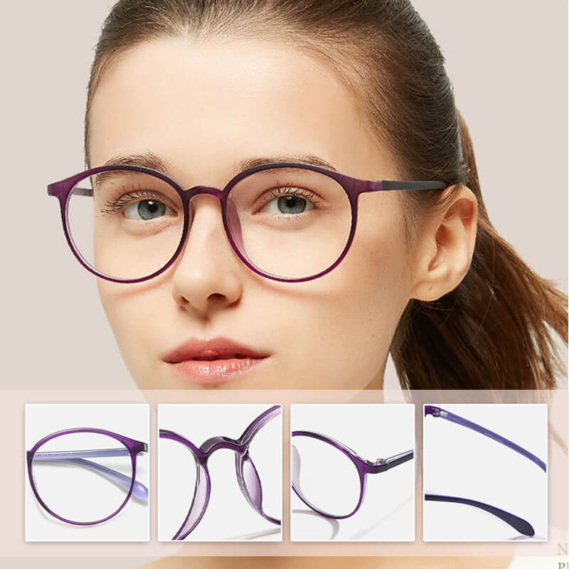 Comfortable Round Glasses with Blue Light Filtering for Screen Use