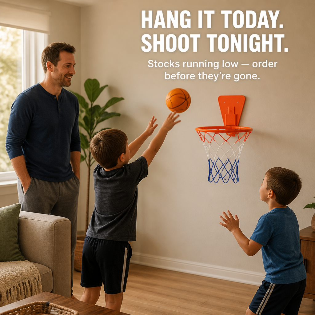 VoltRise™ — Stick, Shoot, Score: Quiet Indoor Basketball with Zero Drill Holes