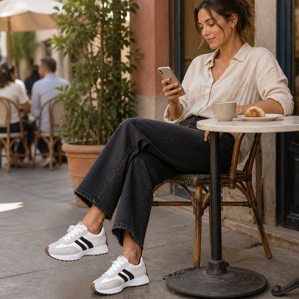 VelouraStep™ – Vintage Platform Sneakers with Padded Comfort Sole
