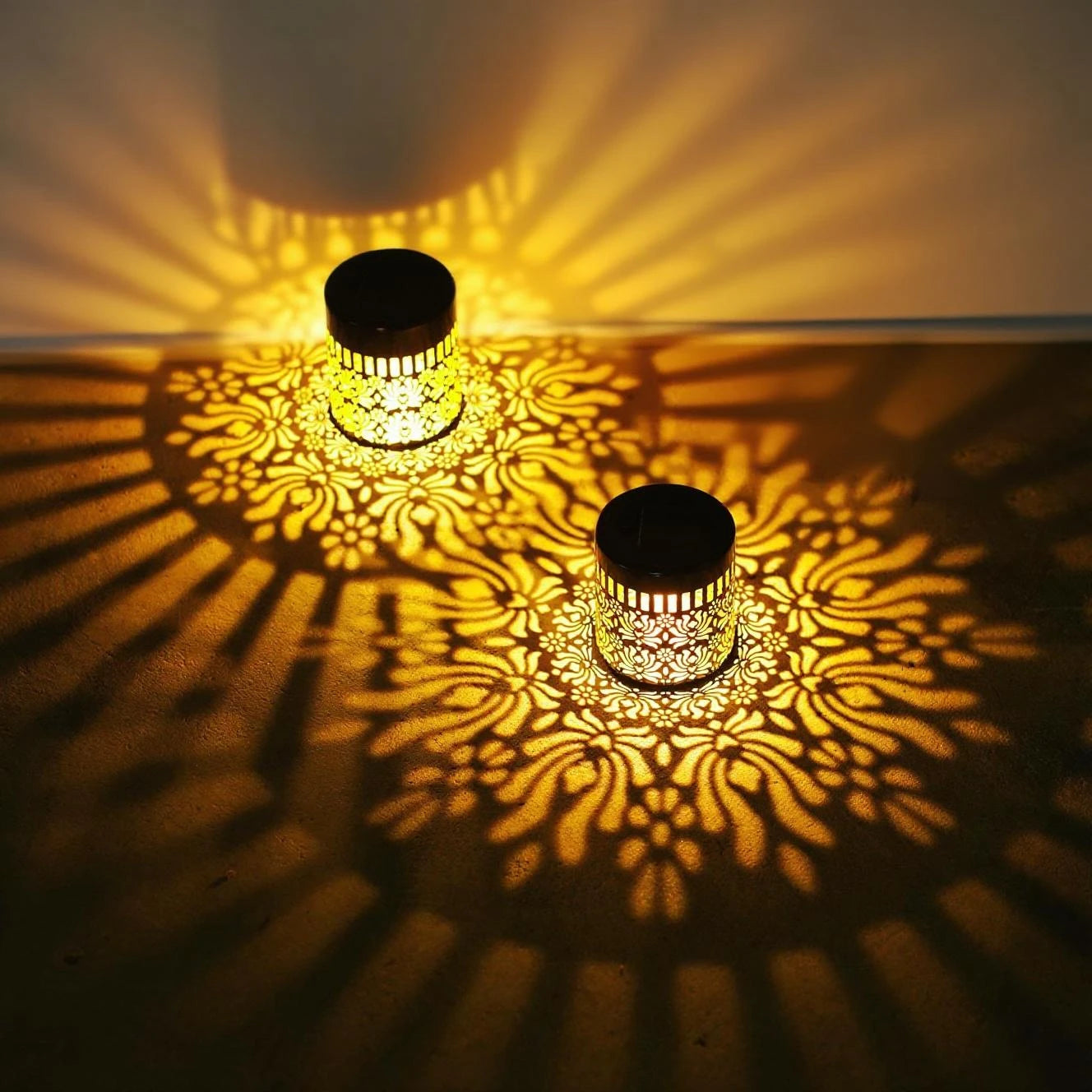 Peony Shadow Play Solar Light Set for Outdoor Walls
