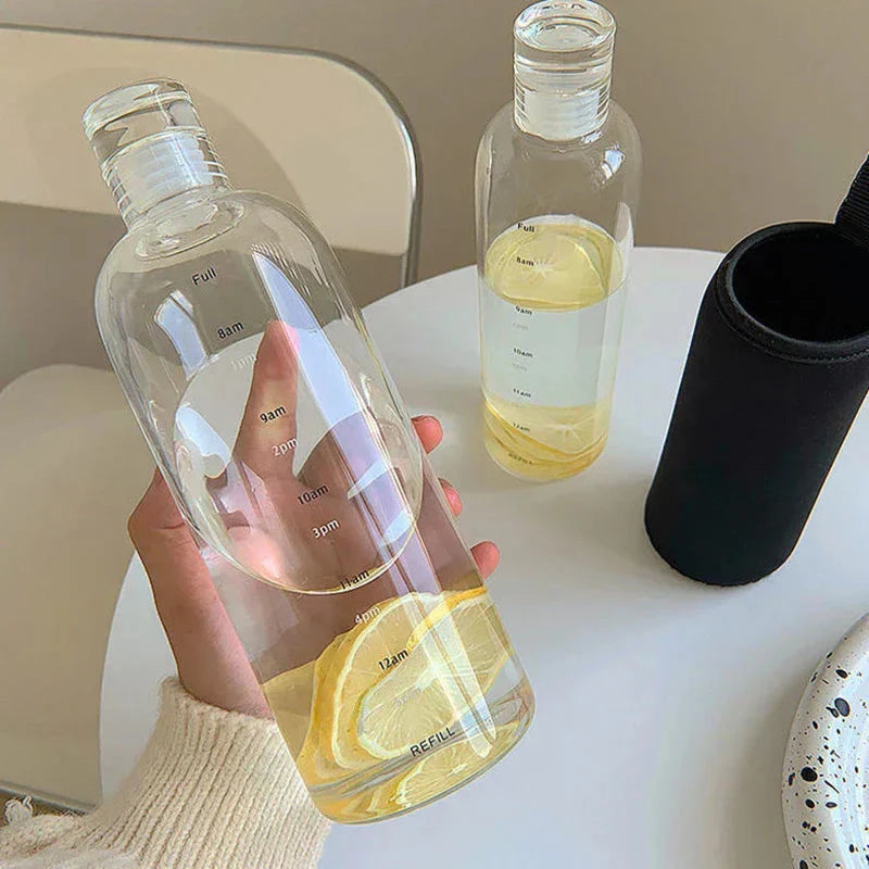 Time-Marked Water Bottle for Hydration Tracking