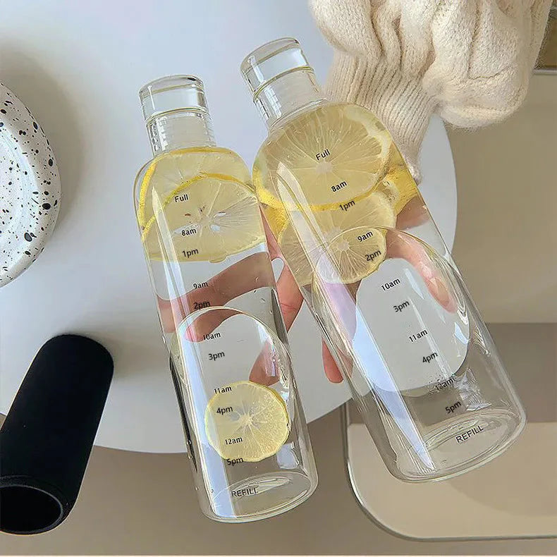 Time-Marked Water Bottle for Hydration Tracking