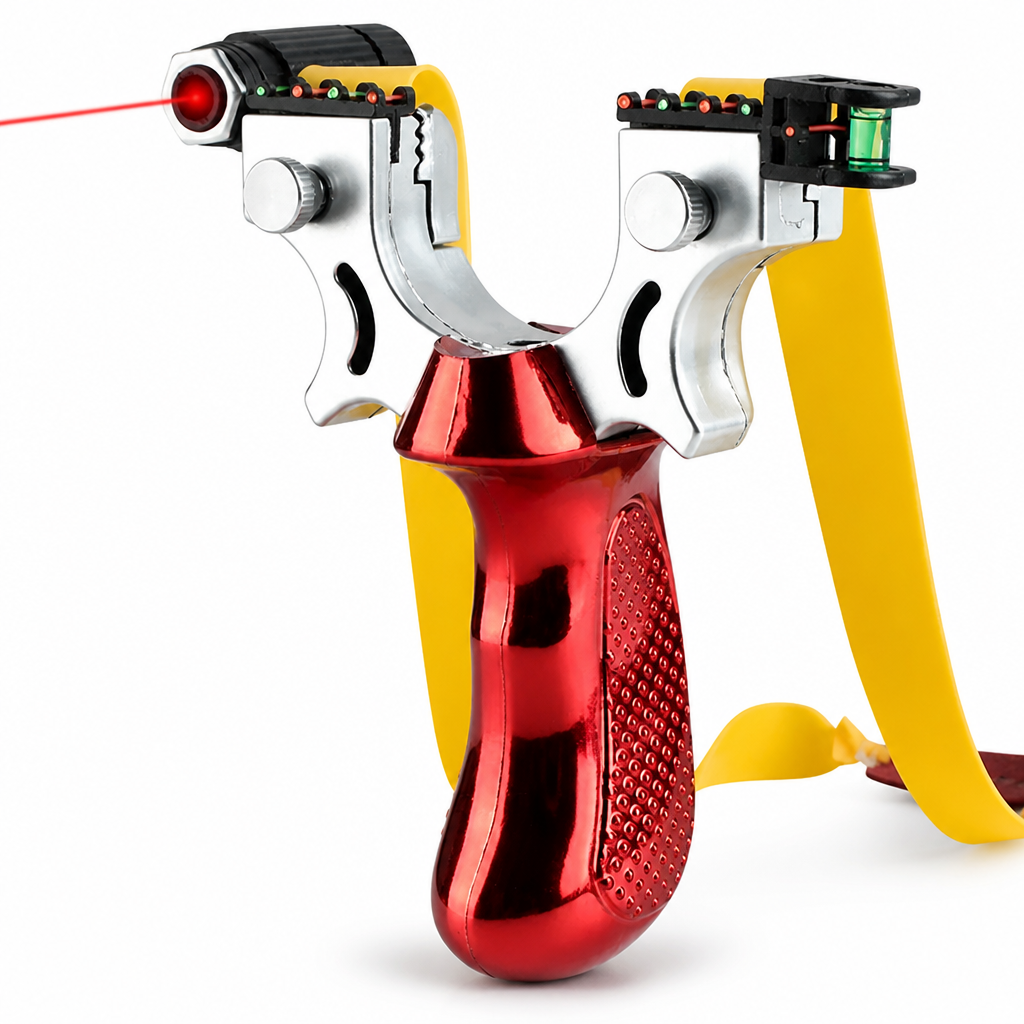 Built-In Laser & Level Anti-Slip Grip Slingshot