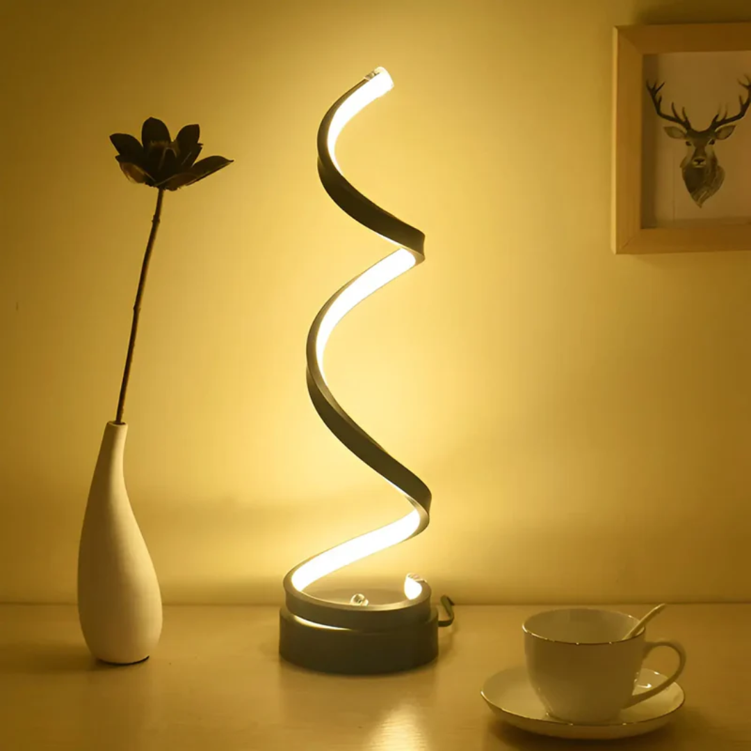 Spiral LED Desk Light with Dimmer Adjustment – Modern Design 19W
