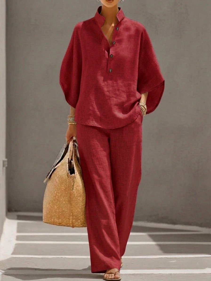 AerisLuxe™ Cotton & Linen Set — Feel Light, Look Effortlessly Radiant All Day
