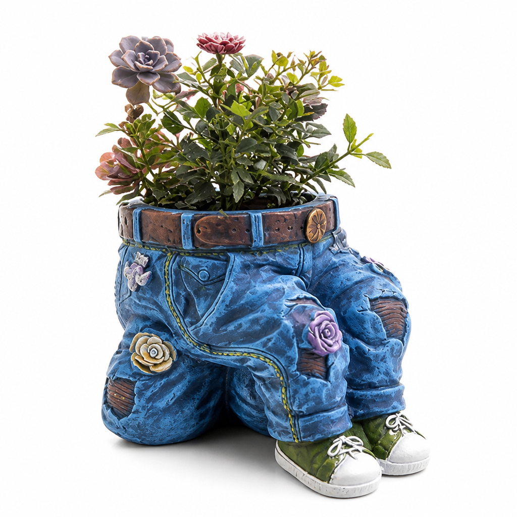 Weatherproof Resin 3D Jeans Planter