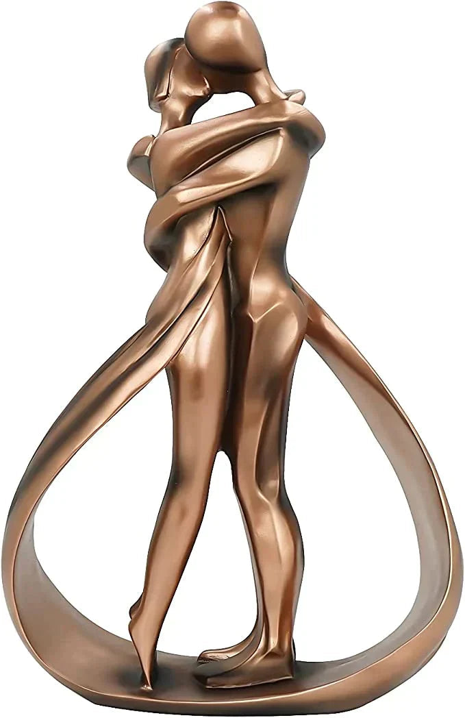 Timeless Design Bronze-Toned Decorative Sculpture featuring Two Figures
